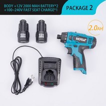 12v 무선 충격 전기 드릴 스크루 드라이버 핸드 드라이버 렌치 세트 bosch 배터리 용 2 단 핸드 드라이버 렌치 전동 공구, 영국, 배터리 2개, 1개