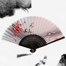 중국어 일본어 실크 접이식 팬 나무 클래식 댄스 고품질 술 우아한 여성 홈 인테리어, 04 4