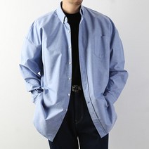 오버핏옥스포드셔츠 남자하늘색남방 남자흰셔츠 스트라이프