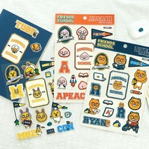 아트박스/퍼니디 카카오프렌즈 프렌즈스쿨 포인트 엠보 스티커, 무지