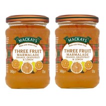 Mackays 맥케이 쓰리 후르츠 오렌지 그레이프 후르츠 레몬 마말레이드 잼 Three Fruit Marmalade 340g 2병, 1세트