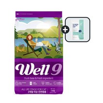 웰나인캣 오리 1kg 1.5kg 고양이사료 기호성강추 유기농원료70% 본품200g 총2개증정, 웰나인 캣 오리1kg(200gx5개)