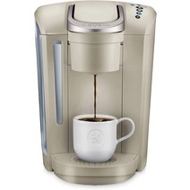 Keurig K-Select 커피 메이커 1인용 K-Cup 포드 커피 브루어 강도 조절 및 온수 매트 블랙, 01 사암