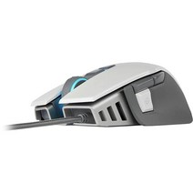 Corsair M65 RGB 울트라 조정 가능한 FPS 게이밍 마우스 Marksman 26 000 DPI 광학 센서 광학 스위치 AXON 하이퍼 프로세싱 기술 센서 퓨전 컨트, 18,000 DPI, White