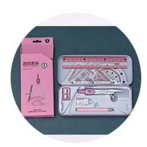 학생용 제도용 8 개대 철 포장 나침반 규칙 문구 세트 공예로 다시 콤파스 컴파스 78, 분홍