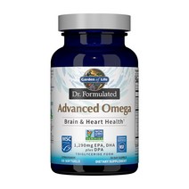 가든 오브 라이프 닥터 포뮬레이티드 어드밴스드 오메가 1290 mg 시트러스 맛 60 소프트젤, 1병, 60정