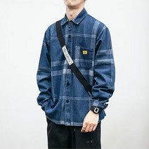 일본 복고풍 트렌드 체크 무늬 셔츠 남성용 느슨하고 잘 생긴 모든 경기 봄과 가을 캐주얼 재킷