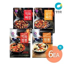 청정원 짬뽕/짜장 분말 6팩 골라담기, 삼선짜장80gx3개+나가사키짬뽕96gx3개