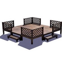 야외 원목 데크 옥상 조립식 평상 정자 원두막 부품, 좌식원목 (세트는 견적 문의남겨주세요)