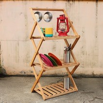 우드쉘프 3단 미송 원목 캠핑선반 수납장 진열장, NR 폴더블 우드쉘프