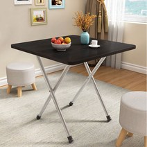 접이식 다용도 테이블 철제 탁자 커피 베란다 침대, 사각 스몰 아이보리