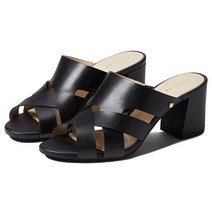 Cole Haan 여성용 Jodie Block 힐 뮬 65mm 웨지 샌들 블랙 가죽 6.5