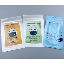 마스크 아로마 곰 향기 패치 스티커 100매(5팩) 라벤다 유칼립투스 시트러스향 스티커 향기 향균 냄새제거, 시트러스5팩