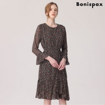 [보니스팍스(여성의류)] [보니스팍스]페미닌 프린트 밑단 플리츠 원피스-MR62OP086