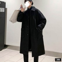 가바바 남성 빅사이즈 모직코트 힙한 스타일 오버핏 롱 가을 코트 G64196