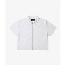 토피 크롭 하프 집업 셔츠 (WHITE), TOFFEE L