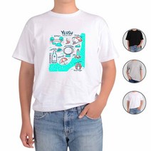 국내여행 아토가토 여수 전남 그래픽 티셔츠 반팔티 남녀공용 라운드티 단체 커플티 반팔면티