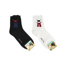 KISS SOCKS 여자중목 패션 라이센스 캐릭터양말 가스파드앤리사 앵클 목도리 2종 색상선택