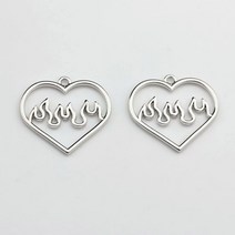 귀걸이 보석 링 여성 악세서리 아연 합금 에나멜 크리 에이 티브 하트 불꽃 매력 펜던트 6 개/몫 DIY 패션 목걸이 쥬얼리 액세서리 찾기