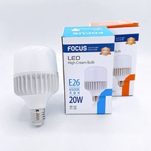 포커스 LED 크림벌브 보안등 KS인증 20W 30W 40W 50W 60W 주광색 전구색 E26 E39, 포커스 E26 50W