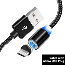 초고속충전케이블 LED 마그네틱 케이블 유형 C 마이크로 USB 자석 충전 샤오미 mi 9t 8 모토로라 모토 G G2 G3 G4 플레이 G5 G5S 플러스 E E2 E3, 17.Black Micro USB - 1m, 1개