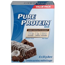 Pure Protein 퓨어 프로틴 바 글루텐프리 다크초콜릿 코코넛 1.76oz(50g) 6팩