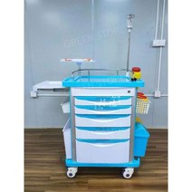병원용 수납 수납카트 드레싱카트 트롤리 병원 카트 의료용 치과 웨건 응급처치 도구, 감색더블드로우(DoubleDraw)