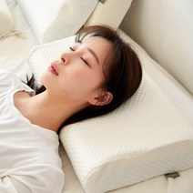 포유 자모니 베개 + 커버 세트 목이 편한 기능성베개 경추베개, 와이드핏(단단한측면/화이트커버)