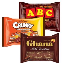 [롯데제과] 가나/크런키ABC초콜릿 대용량 3개, 상세페이지 참조