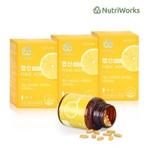 뉴트리웍스 레몬 엽산 400 임산부 비타민B 60정 x 3박스
