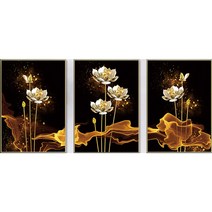 히여 황금 연꽃 보석 십자수 DIY 패키지 BH-032 30 x 40 cm, 혼합색상, 1세트