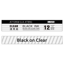 Unistar 라벨 테이프 SS12KW 엡손 Lw400 LK-4WBN 카트리지 레이블 작동 LW-300 500 600P 700 메이커, 08 Black on Clear_01 6mm