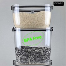 하우심플 투명 밀폐 쌀보관함 + 마우스 계량컵, 5kg