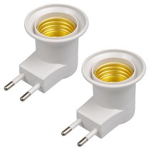 2 pcs 벽 마운트 led 소켓 라이트 어댑터 난연 내열성 e27 전구 홀더 on/off 스위치 eu 플러그 포함, type1