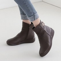 니나스파리 천연 소가죽 사이드 큐빅 앵클 부츠