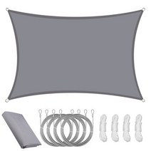 차양막 썬룸 파고라 어닝 테라스 천막 방수 직사각형 square sun shade sail with stainless steel rope uv block canopy for, 회색, 300x200cm