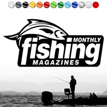 낚시로고스티커 FS018 FISHING MAGAZINE 피싱매거진 조구사마크 태클박스 자동차꾸미기, 1개, 빨강XS