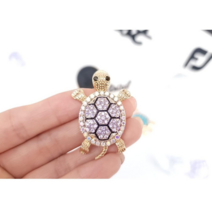 [뽀찌버디나비] 큐빅 거북이 볼마크 골프볼마커 골프선물추천, 핑크