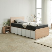 퍼즐 멀티 높은 도어수납침대 SS (전체 도어형), 그레이화이트