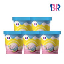 [배스킨라빈스] 프로바이오틱스 이상한 나라의 솜사탕 아이스크림 474ml 5개, 단품