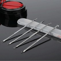 얼굴 코 피지 여드름압출기 블랙헤드 짜는도구 좁쌀 압출 바늘 제거기 4종세트, 상세페이지 참조