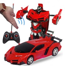 RC카 자동차 29CM 1:14 RC 자동차 2.4Ghz 유도 변환 로봇 전기 변형 음악 제스처 원격 제어 장난감 소년 B, 03 24CM no Music D