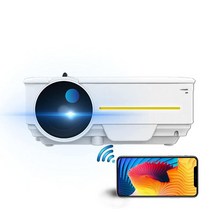 5G Wi-Fi 네이티브 1080P 풀 HD 프로젝터 iOS 안드로이드 맥OS용 무선 동기화 스크린 미러링 포커스 키스톤 보정 기능 4K TV 스틱/PS4/DVD/HDMI/U, White 1080P