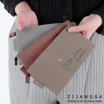 [6074] 무명면 불전 지갑 / 절용품 악세사리 절소품 생활한복 개량 한복 절복 법복 사찰복 템플스테이 지장사, 회색