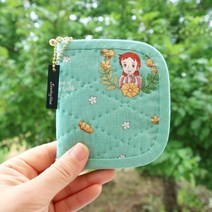 [소잉타임]빨강머리앤 화원 반지갑패키지 퀼트지갑 여성반지갑 DIY키트, 스톤민트