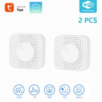 Tuya Wifi 스마트 공기 품질 모니터 CO2 센서 온도 습도 측정기 VOC HCH, 02 2 PCS