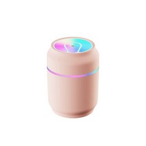 차량용공기청정기 미니공기청정기 자동차공기청정기 300ml 가습기 초음파 아로마 에센셜 오일 디퓨저 자동 차단 usb 미스트 분무기 홈 가습기 라이트, 씨-핑크-200ml