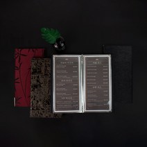 현대교역 모던 고급 메뉴판 - 스웨디시 피부관리 샵 왁싱 네일 클립보드 메뉴북 인조 가죽, 추가구성 - 속지 2장 추가