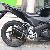 CBR125 머플러 카본 각형 중형 도면/촉매 포함 P4207, 단품