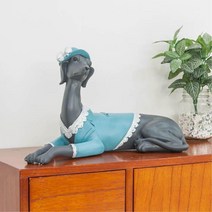 그레이하운드 강아지모형 40cm 개모형 엔틱인형 미니어처 친구선물 가게장식품 조각품